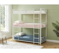 Vente-unique-Litera Triple 3 x 90 x 190 cm - Metal - Blanco - ELOUAN III