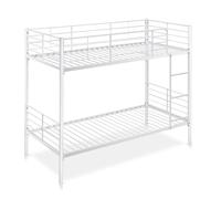 LITERA Twins Divisible - Blanco - 90 x 200 Litera metálica práctica y Resistente. Divisible en 2 Camas Individuales. Escalera incluida. Barandilla Completa.