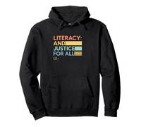 Literacy and Justice For All Teacher Librarian Graphic Sudadera con Capucha