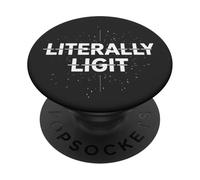 Literalmente Ligit Matching Divertido Humor Sarcástico Cool Glitch EDM PopSockets PopGrip Adhesivo