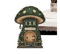 Literary Count Sign - Reading Log Board for Men Women Youth | Wooden Mushroom Style with Compact Size, Colorful Green Red Finish, Book Tracking Display, Study Room Decor, Teacher Gift