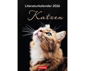 Literaturkalender Katzen Wochen-Kulturkalender 2026: 53 Katzenporträts und katzenverliebte Literaturauszüge in einem Wochenkalender 2026. Dekorativer Kalender für Katzenliebhaber