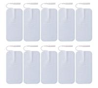 LiteTour 10 Electrodos Grandes Dispositivo TENS - Pads de Repuesto Auto-Adhesivos 2x4 Pulgadas con Conectores Pin de 2mm - Compatibles con la Mayoría de Dispositivos TENS