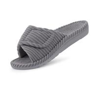Litfun Pantuflas ortopédicas con soporte de arco para mujer, cómodas, ajustables, puntera abierta, zapatos de casa