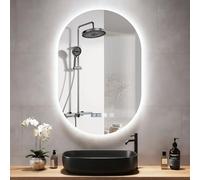 Litglobe Espejo Baño con Luz 50 x 75 cm,Espejo Baño LED Antivaho,Espejos de Bano con Interruptor Táctil,Regulable de 3 Colores,Ajuste de Brillo,Espejos Bano c n Luz LED Retroiluminadas