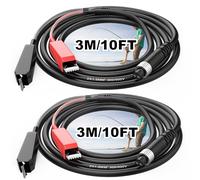 lithbase 2 cables de alimentación de carrete de pesca eléctrico de 10 pies, cable de alimentación de conexión de batería a carrete de carretes para Daiwa Tanacom 1000 750 500, Seaborg 500MJ, Leobritz