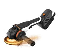 Litheli Amoladora Angular sin Escobillas 125mm, Radial a Batería 20V con Batería 4.0Ah, 2500-8500 RPM, Mango Auxiliar, para Cortar, Esmerilar y Pulir