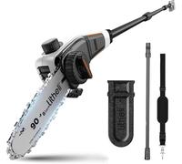 Litheli Batería para podadora U20 PS, batería telescópica para cortar y podar ramas (2 x 2,0 Ah, velocidad de cadena de 8 m/s, longitud de espada de 20 cm, lubricación automática de cadena de 140 ml