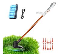 Litheli Desbrozadora con batería de 20 V, 25 cm con batería y potente motor, batería de 2,0 Ah, adecuada para césped de jardín y corte exterior, cortacéspedes