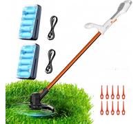 Litheli Desbrozadora con batería de 20 V, 25 cm de ancho de corte, incluye 2 baterías de 10000 mAh, potente motor para jardín y exterior, cortacésped duradero con dos baterías