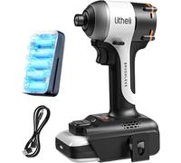 Litheli Destornillador de batería de 20 V con batería de iones de litio de 2,0 Ah, atornillador de impacto inalámbrico, par de torsión de 230 Nm, 3 modos, pinza de precisión de 6,35 mm, luces LED para