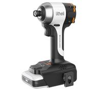 Litheli - Kit de driver de impacto inalámbrico de 20 V, par máximo de 2035 pulgadas, 1/4 pulgadas Taladro/destornillador hexagonal con batería (cargador no incluido)