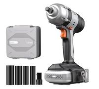 LiTHELi Llave de impacto con batería, llave de impacto de 400 Nm, llave de impacto de 1/2 pulgadas con luz LED, batería de 2,0 Ah, velocidades variables para casa, coche, muebles de bricolaje
