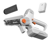 Litheli Mini Motosierra a Batería 20V, 15 cm Motosierra de Una Mano con Batería de 10.000 mAh, Tensión de Cadena Ajustable, Bloqueo de Seguridad, Pequeña Motosierra a Batería para Tijeras de Jardinerí