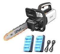 Litheli Motosierra A Batería De 30 Cm Con Gancho Para Colgar, Motor Sin Escobillas, Lubricación Automática De La Cadena, Incluye Baterías, Ideal Para Trabajos En Madera, Jardinería Y Poda De Árboles