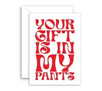 Lithobee - Divertida tarjeta de cumpleaños - Your Gift Is In My Pants- Tarjetas de cumpleaños groseras para mamá, papá, hijo, hermano, hermana, mejor amigo, tarjetas humorísticas de cumpleaños 30, 40,