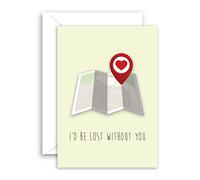 Lithobee - I'D Be Lost Without You Happy Anniversary - Tarjetas especiales para él, sus maridos y esposas
