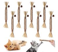 Lithyc 8 Piezas Silvervine Gatos,Matatabi para Gatos,Palitos de Catnip para Gatos,Mordeduras para Dientes de Gatos,Adecuados para la Limpieza de Dientes de Gatos en Interiores y Alivio del Estrés