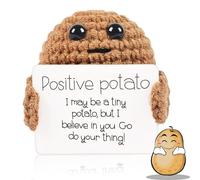 Lithyc Funny Positive Potato,Mini Juguetes De Papa MuñEca,Linda MuñEca De Tejer De Lana con Tarjeta Positiva,Positive Patata,DecoracióN De Oficina O Casa,Creativo Regalo CumpleañOs