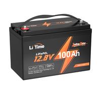 Litime 12V 100Ah Batería LiFePO4, Barcos Batería Litio 12V 100Ah con 100A BMS y Protección a Baja Temperatura, 4000-15000 Ciclos, para Motores Arrastre, Barcos, Motor Electrico Fueraborda, Caravanas