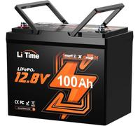 LiTime 12V 100Ah Grupo 24 Batería Lifepo4 Litio Inteligente con Bluetooth, 100A BMS, Protección Baja Temperatura, Máx. 15000 Ciclos, 12V Batería Litio para Caravana, Trolling Motores, Energía Respaldo