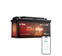 LiTime 12V 100Ah H190 Batería Litio LiFePO4, Entrada 2C y Bluetooth Inteligente, Tamaño de la batería de la Autocaravana DIN H8 l5 Group 49, Diseñado Especialmente para la Caravana Europea