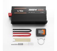 LiTime 3000W Inversor Sinsus Puro 12VDC a 230VAC Convertidor para Autocaravana, Camping, inversor de energía Solar con 2 Salidas AC, Pantalla de vigilancia con Pantalla de Estado en Tiempo Real