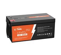 LiTime Bateria 12V 400Ah, 4000-15000 Ciclos y 10 Años de Vida Útil, Bateria Litio 12V con 250A BMS, 3200W Potencia Máxima de Carga, 5120Wh Energía Utilizable, Bateria Lifepo4 para RV Sistemas Solares