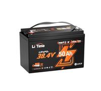 Litime Batería LiFePO4 36V 50Ah con Bluetooth, Protección Baja Temperatura y 50A BMS, MAX 15000 Ciclos, Batería Litio 36V 50Ah para Motores de Arrastre, Barcos, Motor Electrico Fueraborda(Grupo 31)