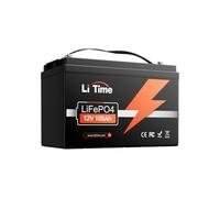 LiTime Batería Litio 12V 100Ah con 100A BMS, Baterias Lifepo4 12V 100Ah hasta 15000 Ciclos y 10 Años de Vida, para Caravana Barco Energía de Respaldo Aplicación Fuera Red Motor de Arrastre