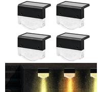 Litinliv 4 Piezas Lámparas Solares para Exterior, Impermeable Luz de Pared Jardín Blanco Cálido, Lámpara Solar Jardín, Luces Solares De Pared Para Exteriores para Jardin Valla Patio Balcón Entrada