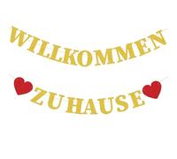 Litinliv Guirnalda de Bienvenida, Willkommen Zuhause Garland Banner Decoration, Guirnalda Papel Willkommen Zuhause, Globo de Banderín para Bebé, para Casa, Fiesta, Recepción