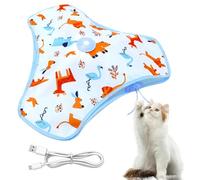 Litinliv Juguete Interactivo para Gatos, Automático con Plumas y Sonidos, Recargable USB, 3 Modos (Pájaro, Silencioso, Ratón), Rotación 360° con Ventosa Estable, Juego para Gatos y Gatitos