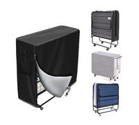 Litinliv Manta para cuna plegable, 99 x 38 x 114 cm, funda plegable para cama impermeable de tela Oxford, cama plegable, bolsa de almacenamiento antipolvo, color negro