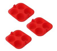 Litinliv Moldes, 3 Piezas Bandejas para Hornear Muffins con Recubrimiento Antiadherente, Molde de Silicona para 4 Magdalenas, Molde Reutilizables para Air Freidora, Cupcakes, Brownies (Rojo)