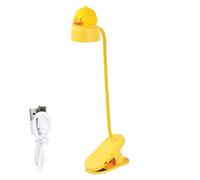 Litinliv Recargable Lámpara con clip, 360°Flexible con Clip Luz de Lectura, luz de clip para cama con 3 niveles de brillo, 500mAh luz de cama con clip, Lampara Lectura Recargable (Pato)