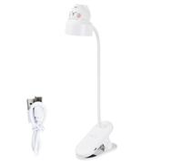 Litinliv Recargable Lámpara con clip, 360°Flexible con Clip Luz de Lectura, luz de clip para cama con 3 niveles de brillo, 500mAh luz de cama con clip, Lampara Lectura Recargable (Gato)