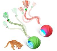 LITLBEST Juguetes interactivos para perros, juguetes interactivos inteligentes para perros aburridos, pelota giratoria activada por movimiento para perros pequeños, medianos y grandes (rojo + verde)