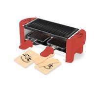 Litle Balance 8631 Raclette 2 Meuuh…!, Raclette 1/2 personas, Grill extraíble, 2 espátulas + 2 planchas, sin PFAS, antiadherente, 320 W, rojo ladrillo