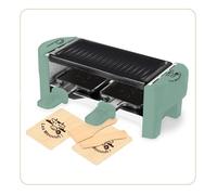 Litle Balance 8746 Raclette 2 Meuuuh...!, Raclette 1/2 personas, Grill extraíble, 2 espátulas + 2 planchas, sin PFAS, antiadherente, 320 W, abeto