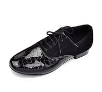 LITNERMIA Zapatos con Cordones para Hombre Latino Jazz Moderno Rumba Salón Social Tango Zapatos de Baile,SM2301 Negro 2.5cm Tacón,42.5 EU