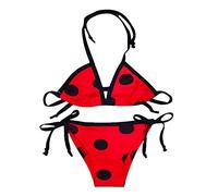 Lito Angels Bikini de Mariquita para niñas pequeñas, Traje de baño de 2 Piezas de Lunares Rojos, Talla 5 a 6 Años