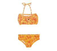 Lito Angels Bikini Niña 2 Piezas Sirena con Estampado de Escamas y Detalle Joya, Traje de Baño Verano Playa Piscina Vacaciones, 6-7 Años Naranja