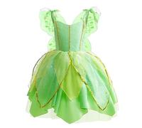 Lito Angels Disfraz Campanilla Vestido de Hada Verde con Alas de Mariposa para Niñas, Talla 12 años (Número de etiqueta 150)