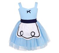 Lito Angels Disfraz de Alicia en el País de las Maravillas para Niñas Pequeñas, Vestido de Tul de Verano con Delantal Blanco, Talla 2-3 años, Azul