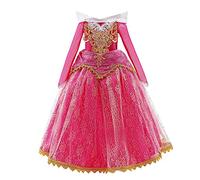 Lito Angels Disfraz de Bella Durmiente Vestido de Princesa Aurora para Niñas Talla 10 a 11 Años, Manga Larga, Rosa Fuerte
