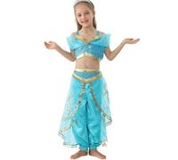 Lito Angels Disfraz de Carnaval de Princesa Desert Princesa para Niña con Capa Vestido de Princesa del desierto Talla 12 a 13 Años Verde Azulado, Estilo A