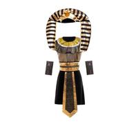 Lito Angels Disfraz de Faraón Egipcio Traje del Antiguo Egipto Rey Tut Vestido de Carnaval Fiesta con Accesorio para Niños 5-7 años, Negro y Dorado