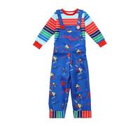 Lito Angels Disfraz de Película de Terror para Niño, Muñeco Poseído Asesino Espeluznante Halloween Camiseta de Rayas Peto 9-10 Años 134