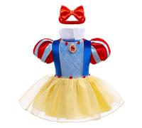 Lito Angels Disfraz de Princesa Blanca Nieve para Niñas Vestido de Halloween y Carnaval con Falda y Diadema 12-18 Meses